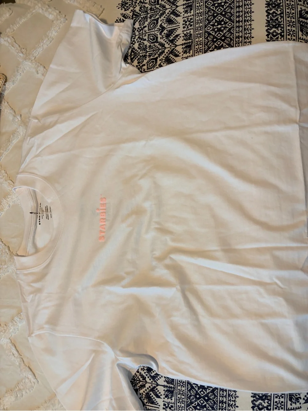 Starbucks Beige Athletic Shorts with Pink Logo